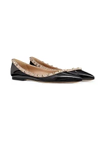 Patent Rockstud Ballet Flats