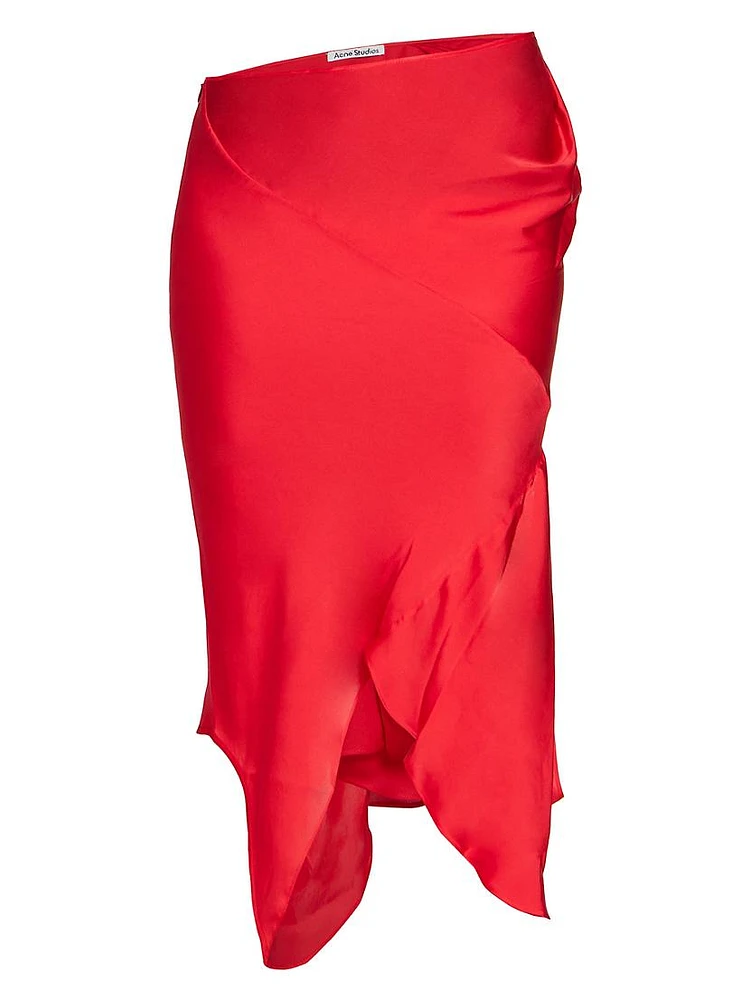 Ido Silk Deconstructed Midi-Skirt