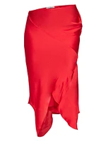 Ido Silk Deconstructed Midi-Skirt