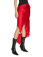 Ido Silk Deconstructed Midi-Skirt