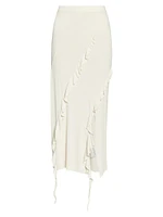 Esabella Rib-Knit Ruffled Maxi Skirt