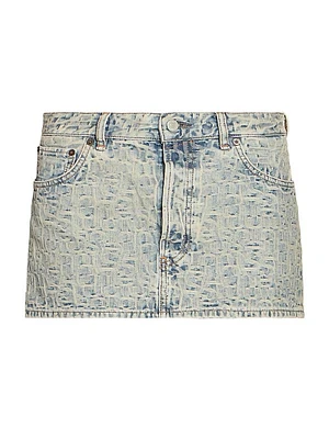 Macaria Monogram Denim Miniskirt