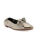 Clarita Metallic Leather Ballerina Flats