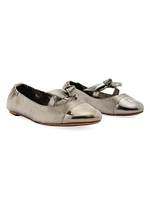 Clarita Metallic Leather Ballerina Flats