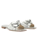 Clarita Metallic Leather Sandals