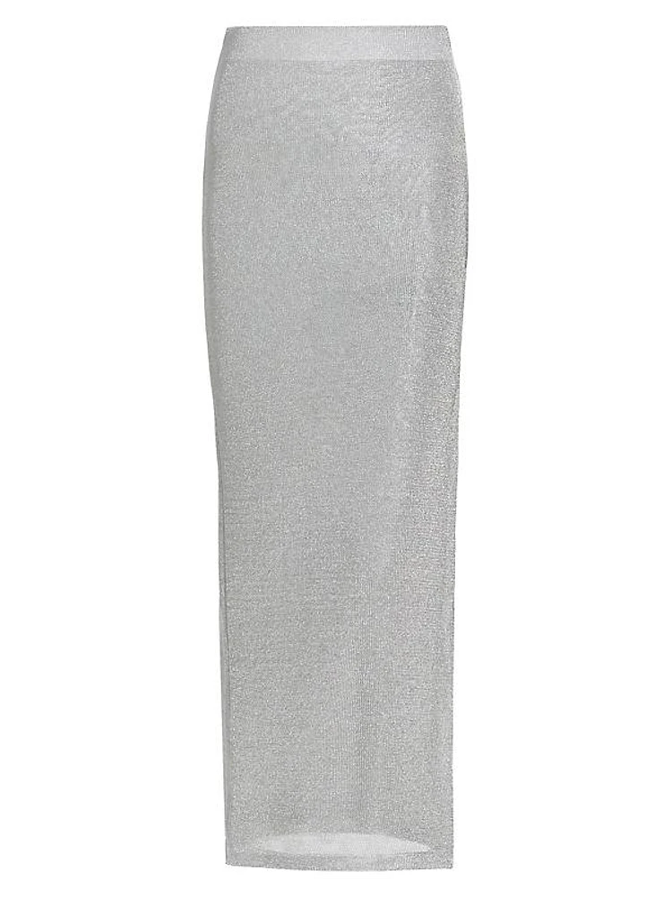 Venus Metallic Knit Maxi Skirt