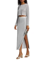 Venus Metallic Knit Maxi Skirt