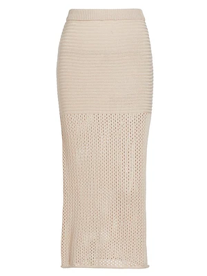 Ry Textured Knit Midi-Skirt