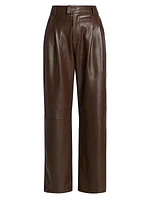 Halle Faux Leather Wide-Leg Pants