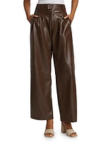 Halle Faux Leather Wide-Leg Pants