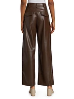 Halle Faux Leather Wide-Leg Pants