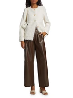 Halle Faux Leather Wide-Leg Pants