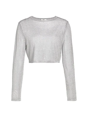 Venus ,Metallic Knit Crop Sweater