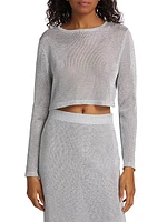 Venus ,Metallic Knit Crop Sweater