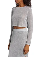 Venus ,Metallic Knit Crop Sweater