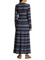 Stripe Crewneck Maxi Sweaterdress