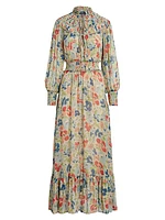 Floral Crinkle Blouson Maxi Dress