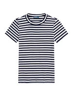 Stripe Rib-Knit Cotton T-Shirt