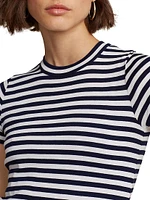 Stripe Rib-Knit Cotton T-Shirt