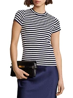 Stripe Rib-Knit Cotton T-Shirt