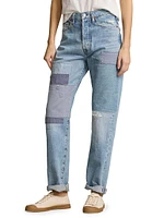 Straight-Leg Patchwork Jeans