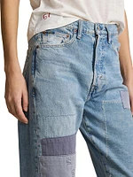 Straight-Leg Patchwork Jeans