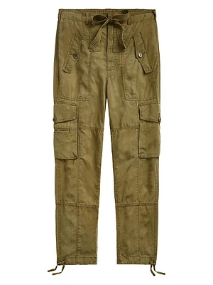 Tapered Linen-Blend Cargo Pants