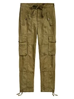 Tapered Linen-Blend Cargo Pants