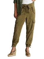 Tapered Linen-Blend Cargo Pants