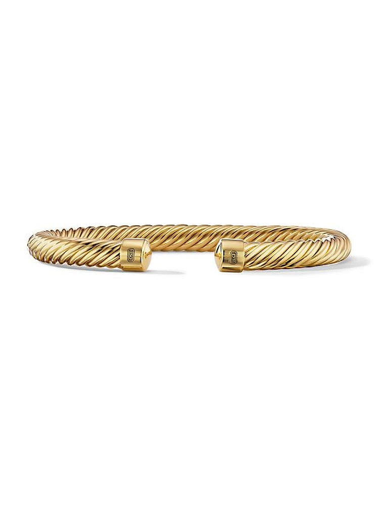 Cable Cuff Bracelet In 18K Yellow Gold