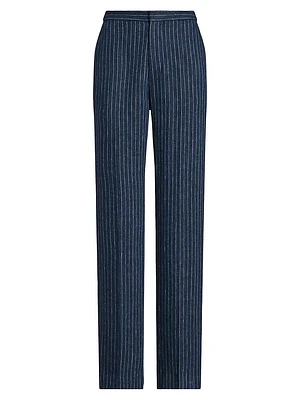 Pinstripe Linen Trousers