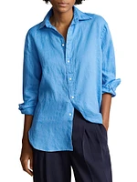 Oversized Linen Button-Front Shirt