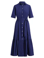 Cotton Tiered Shirtdress