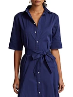 Cotton Tiered Shirtdress