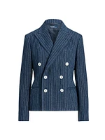 Pinstripe Linen Blazer