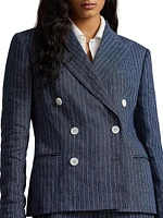 Pinstripe Linen Blazer