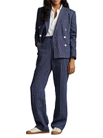 Pinstripe Linen Blazer