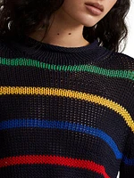 Cotton Striped Roll-Neck Sweater