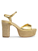 105MM Metallic Leather Platform Sandals