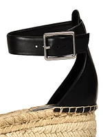 Deluxe Leather Platform Espadrille Sandals