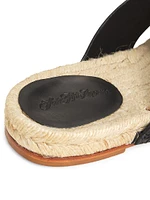 Leather & Raffia Flat Sandals