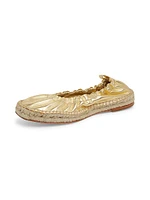 Metallic Leather Espadrilles