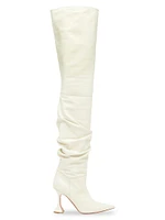 Olivia 95MM Leather Thigh-High Boots