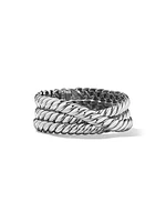 Sculpted Cable Triple Wrap Bracelet Sterling Silver