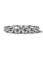 Torqued Faceted Link Bracelet Sterling Silver