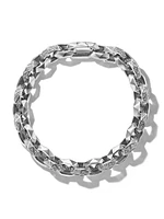 Torqued Faceted Link Bracelet Sterling Silver