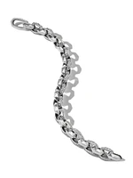 Torqued Faceted Link Bracelet Sterling Silver