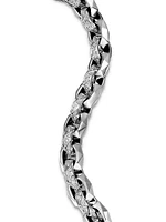 Torqued Faceted Link Bracelet Sterling Silver