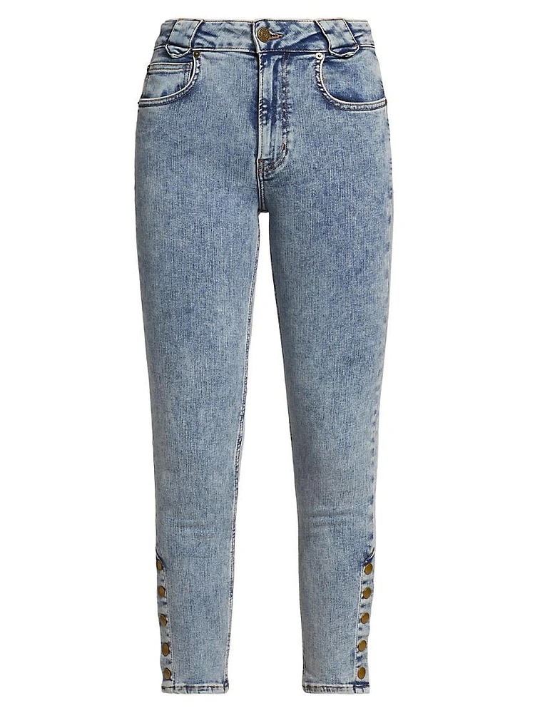 The Snapped Cropped Denim Leggings