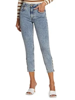 The Snapped Cropped Denim Leggings